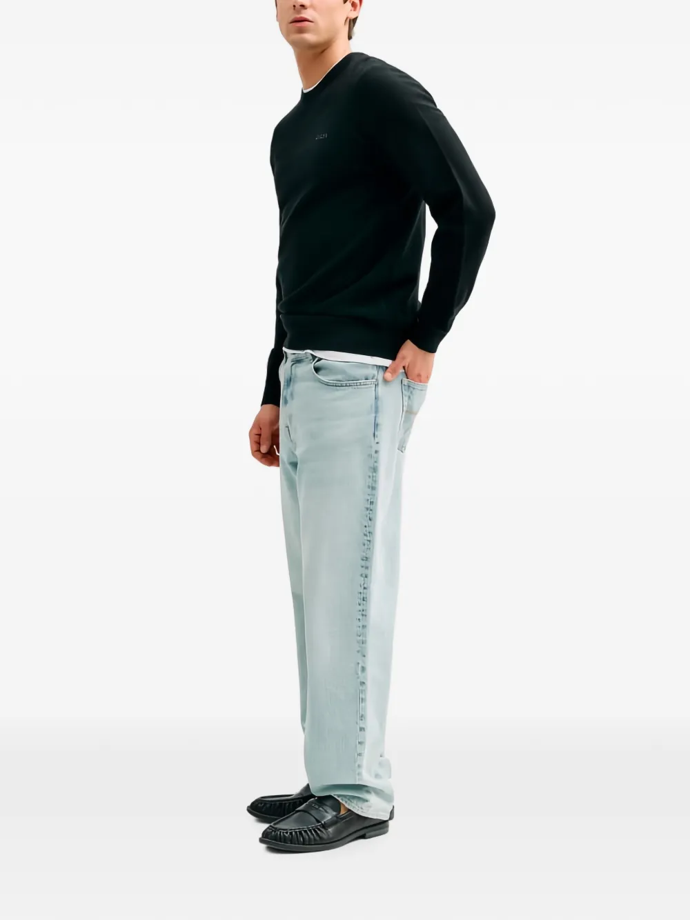 GUESS USA Damon jeans met label-patch Blauw