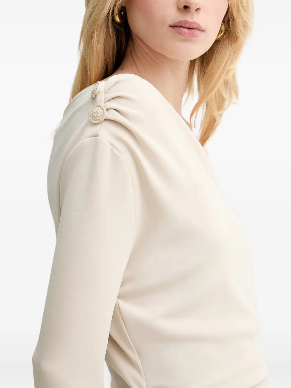GUESS USA Gedrapeerde off-shoulder mini-jurk Beige