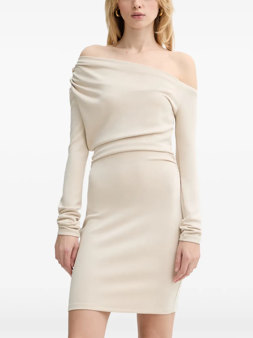 GUESS USA draped off-the-shoulder mini dress - Nude
