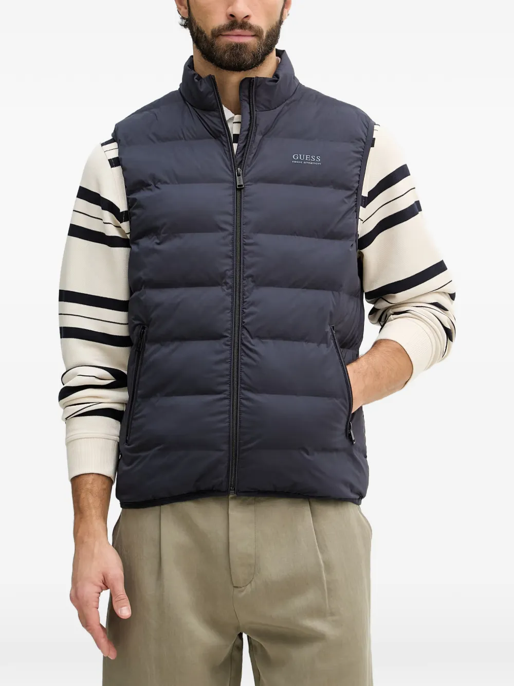 GUESS USA logo-detail gilet - Blau