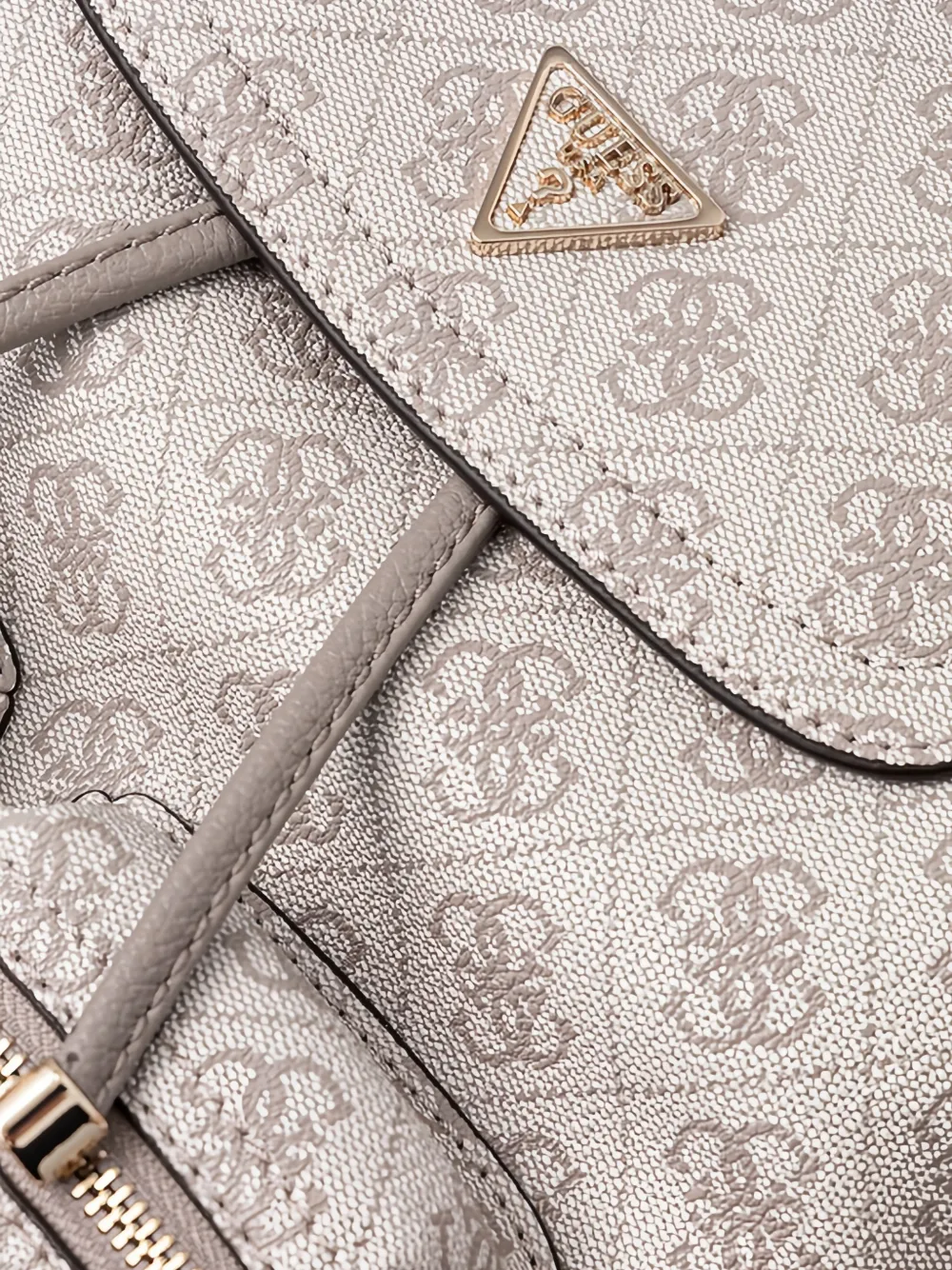 GUESS USA Manhattan rugzak met monogram en omslag Beige