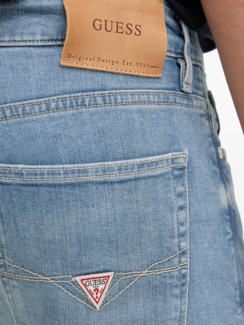 GUESS USA Jeans met logopatch Blauw