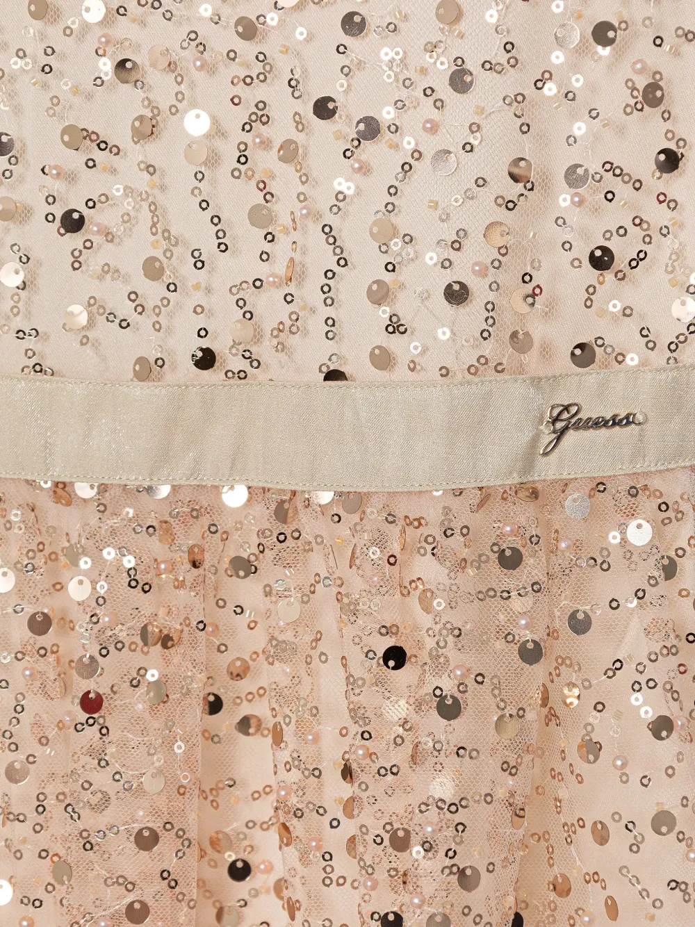 guess kids Jurk verfraaid met pailletten Beige
