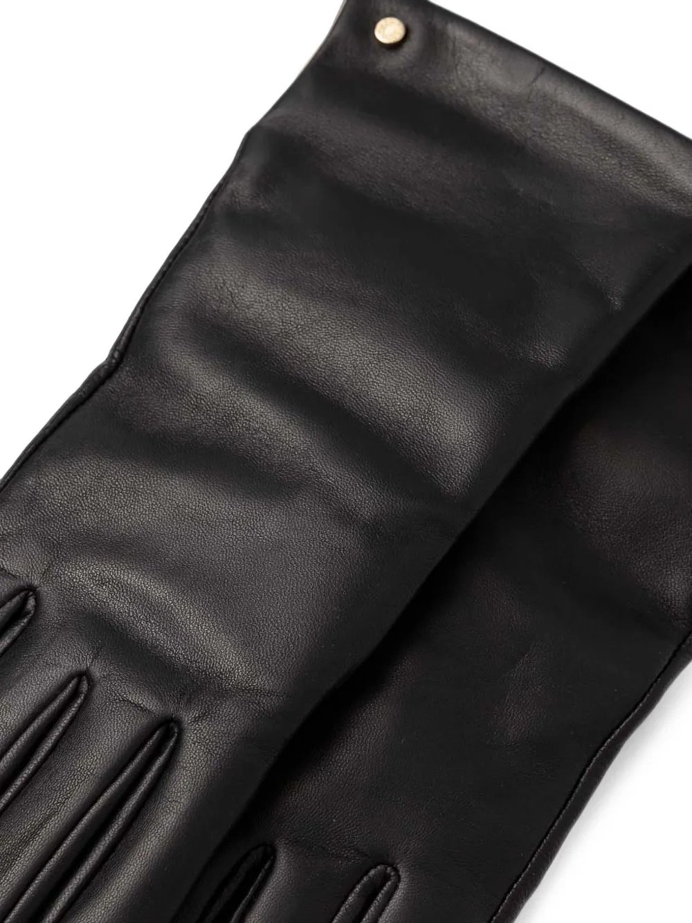 GIANNI CHIARINI logo-plaque leather gloves Zwart