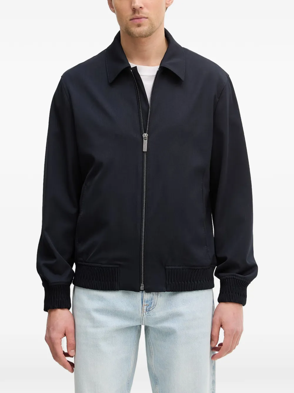 GUESS USA zip-up tailored jacket - Blue