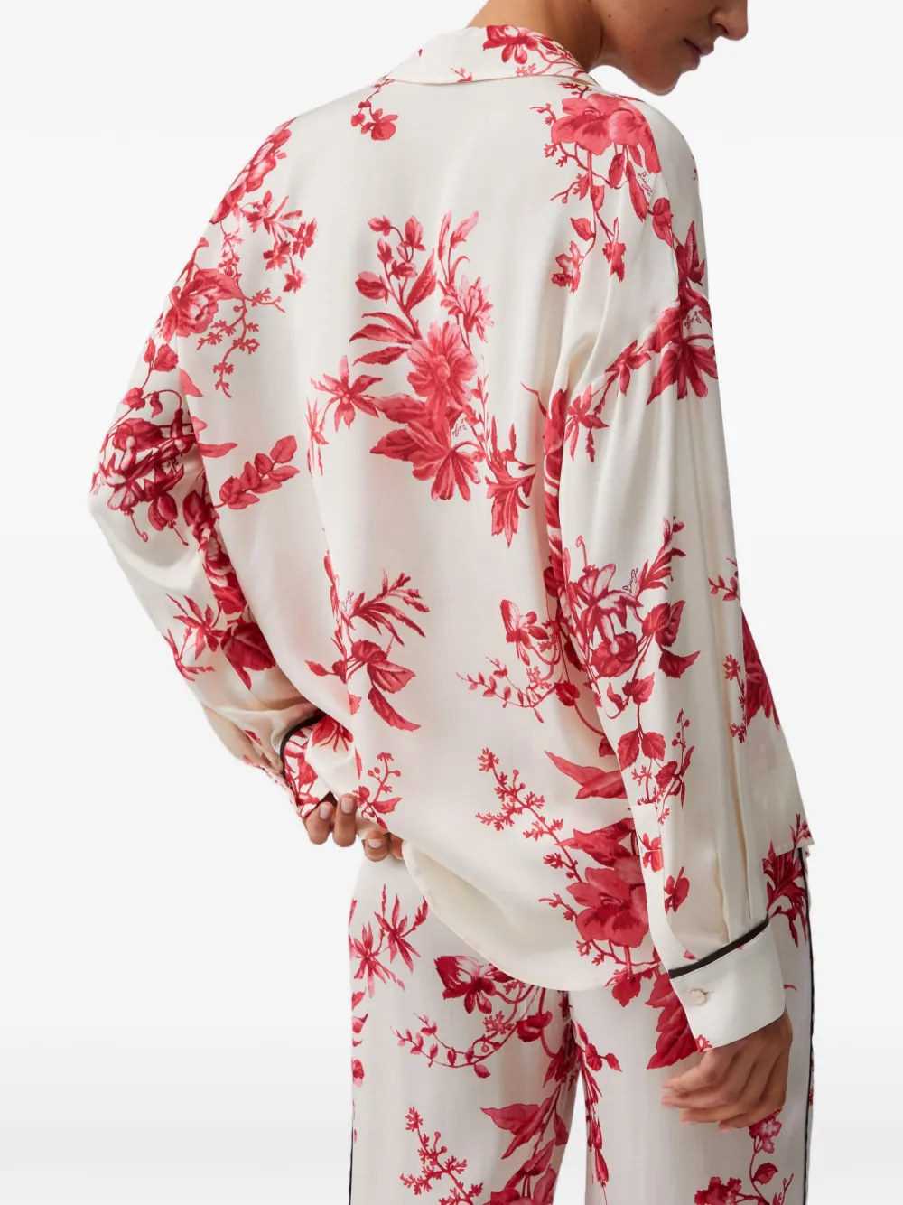 LIU JO Blouse met bloemenprint en afwerking Beige