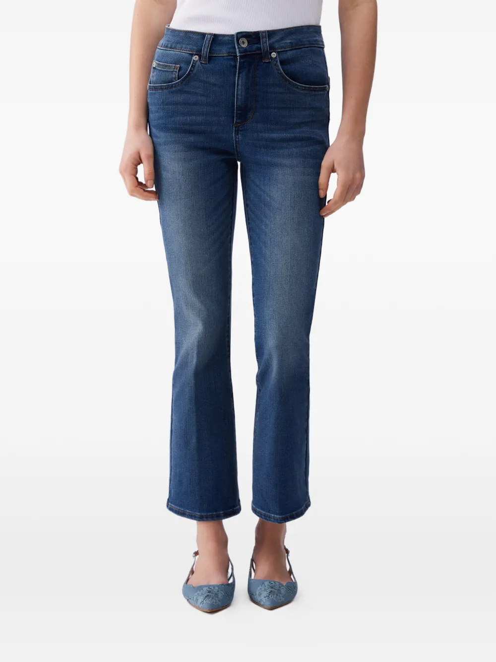 Stonewash-Effect Flared Jeans