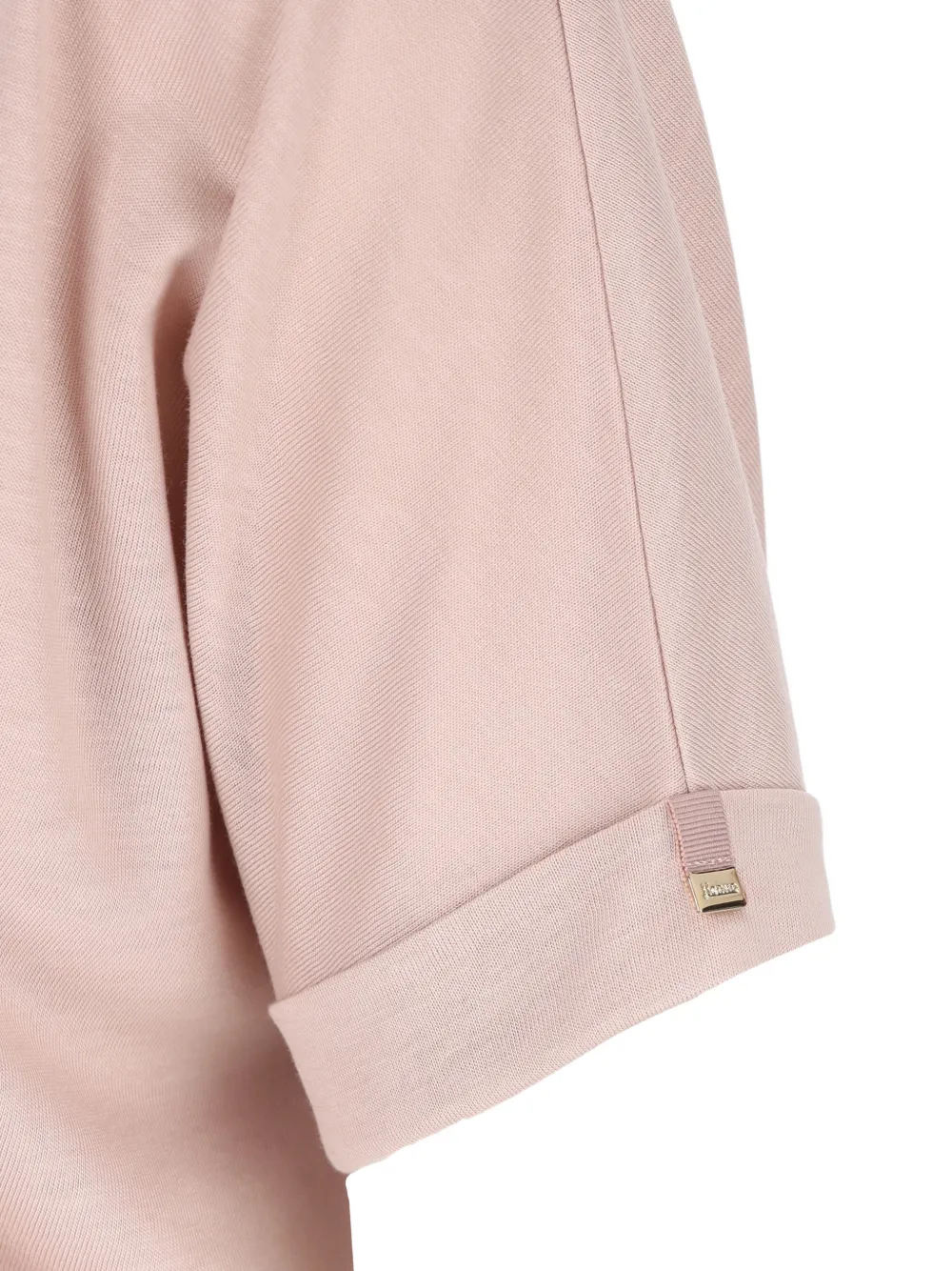 Herno T-shirt met geribbelde afwerking Roze