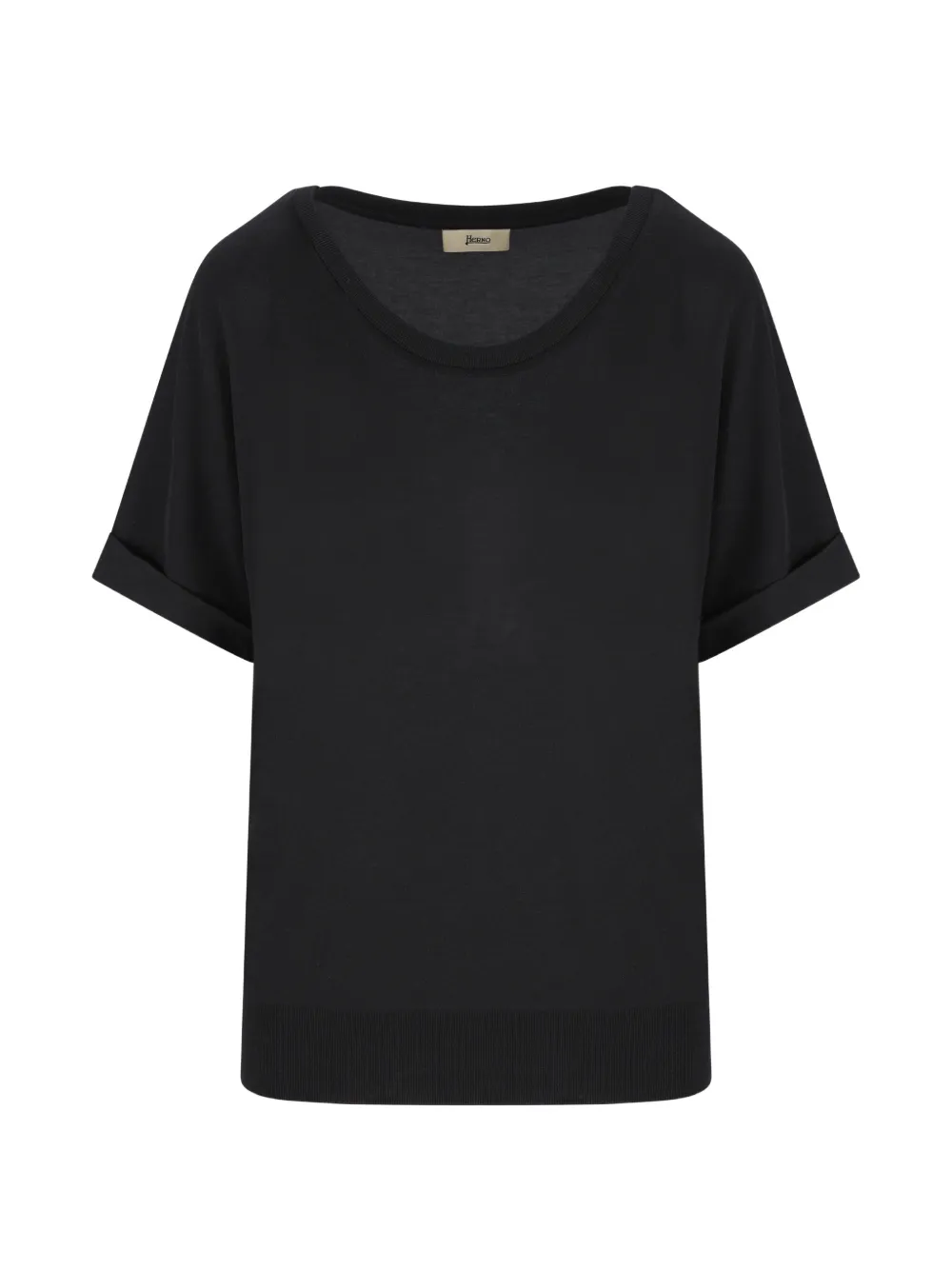Herno pleated round-neck T-shirt - Nero