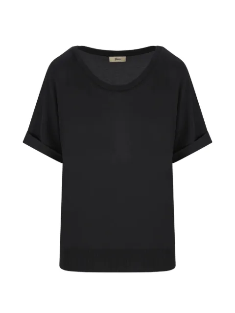 Herno playera plisada con cuello redondo