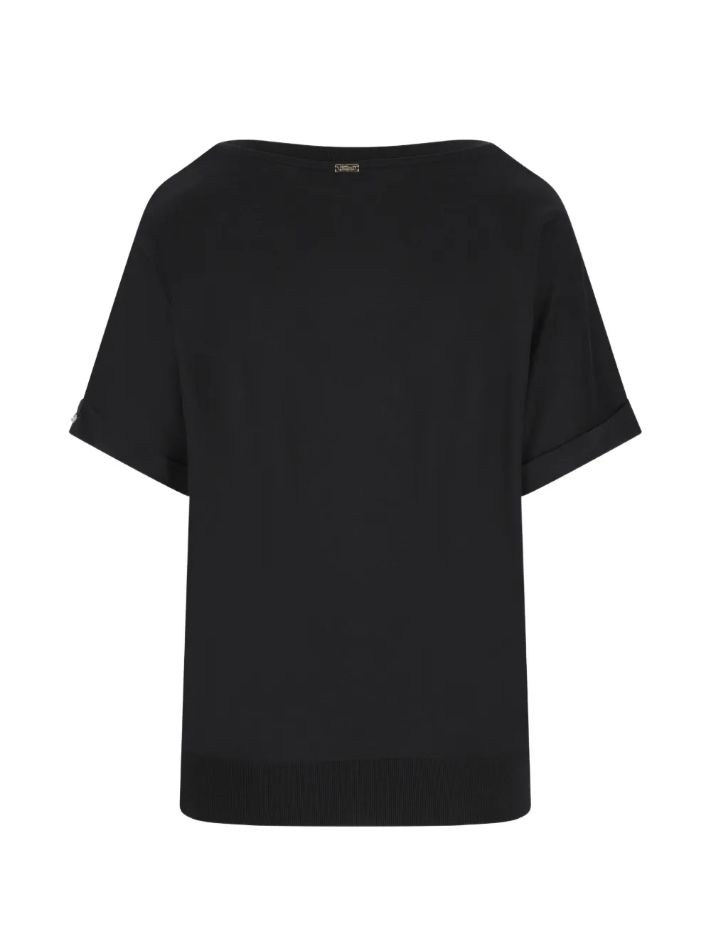  Herno T-shirt Plissé à Col Rond - Noir 