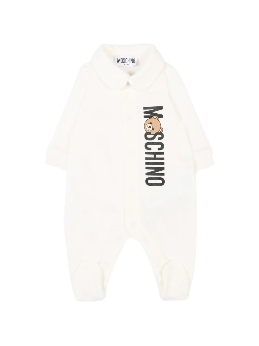 Moschino Kids bear cotton babygrow - Nude