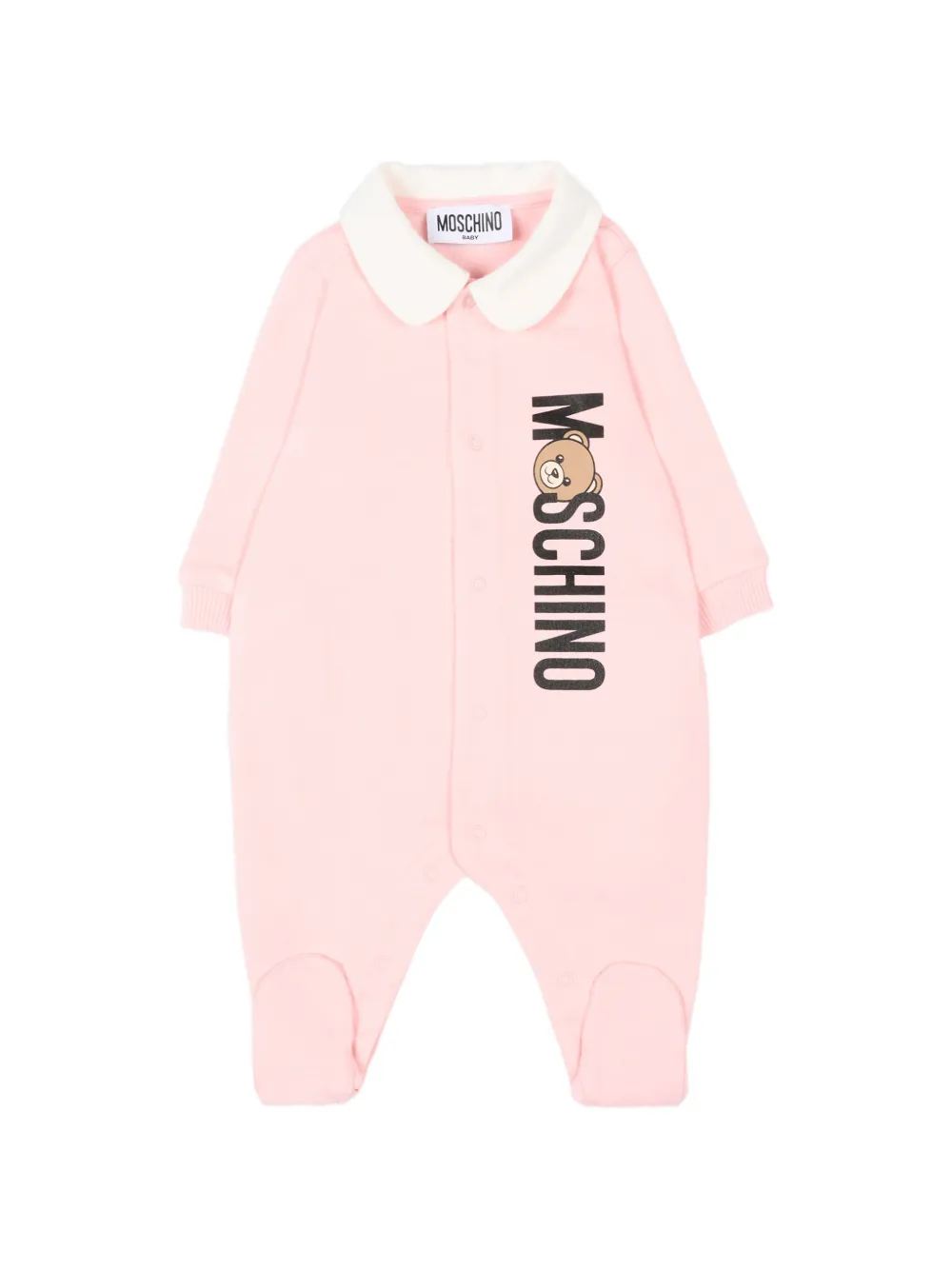 Moschino Kids teddy bear collar babygrow - Rosa
