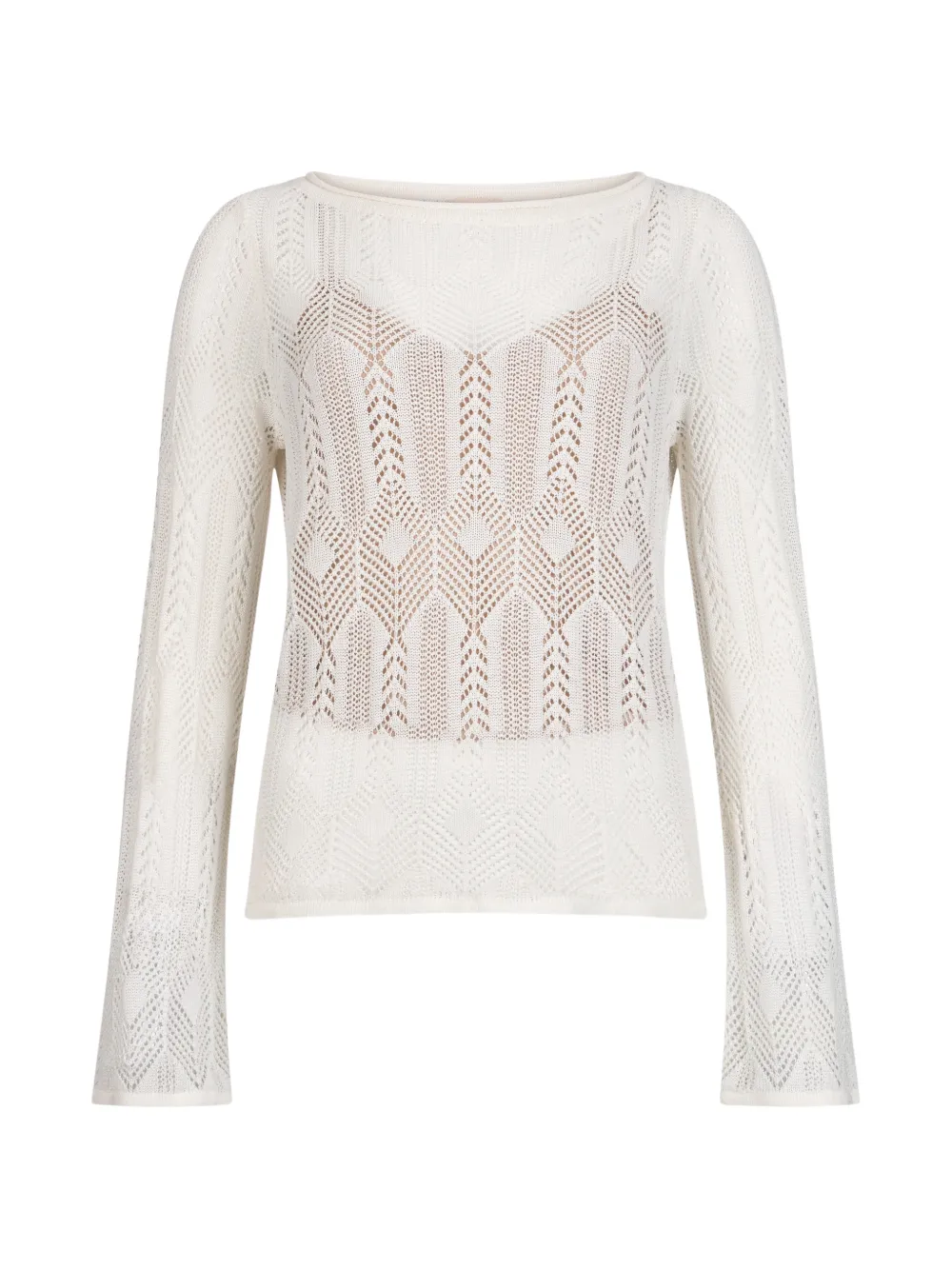 LIU JO openwork wide-neck jumper - Bianco