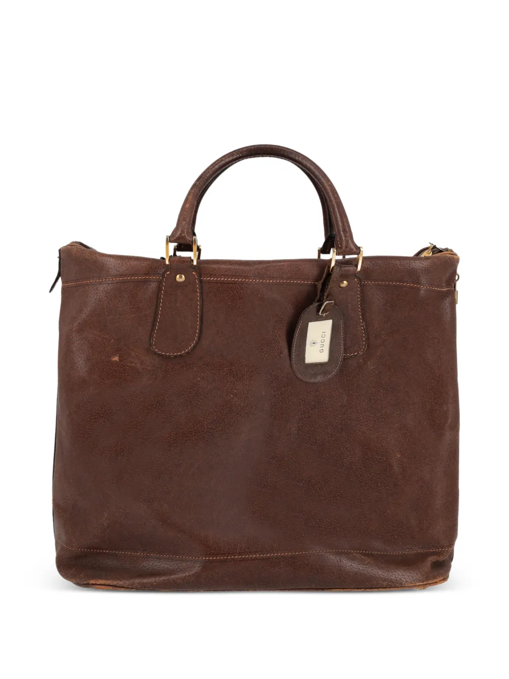 Gucci Pre-Owned top-handle leather tote bag - Marrone