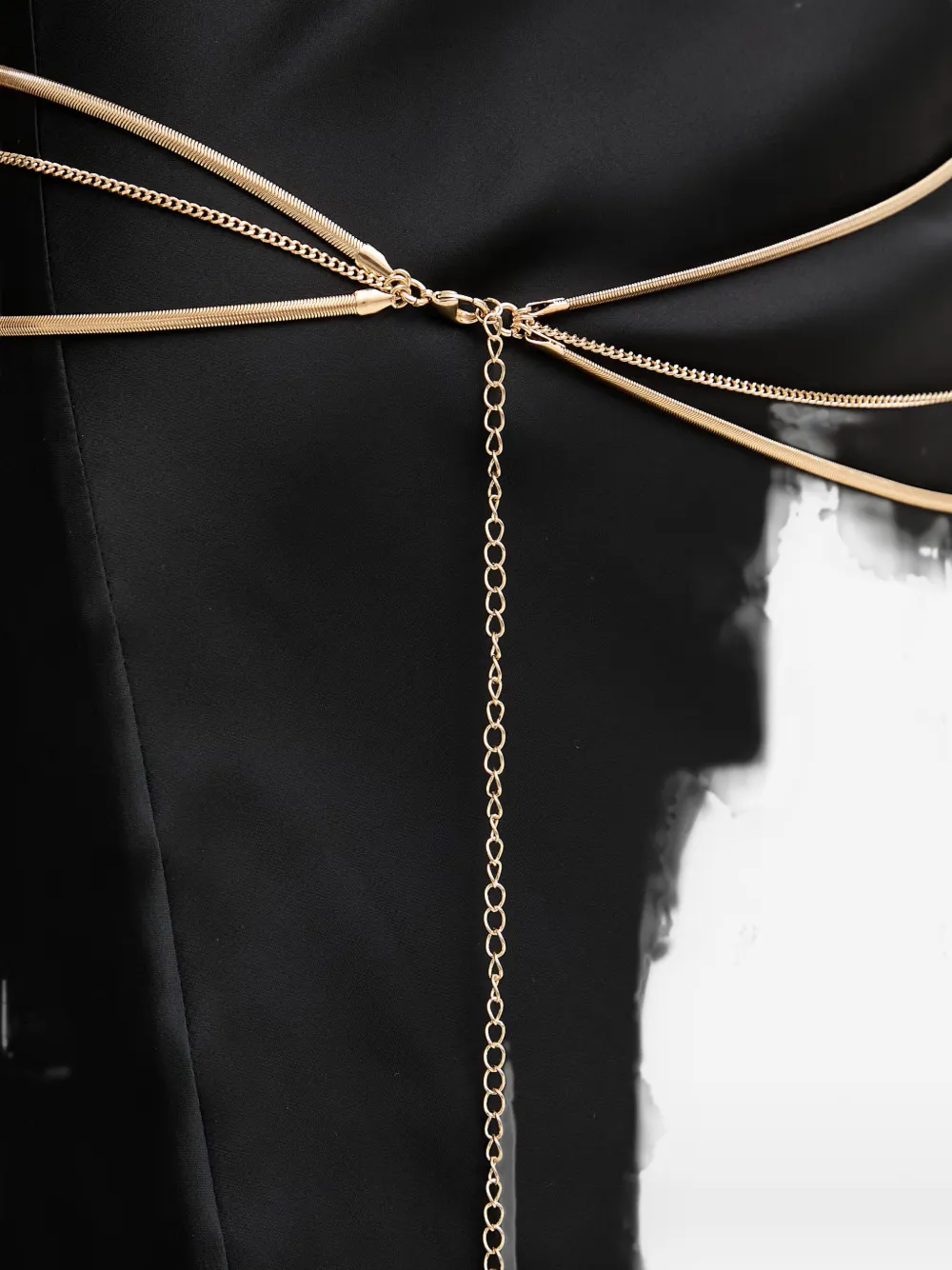 Patrizia Pepe Gelaagde riem met ketting Goud