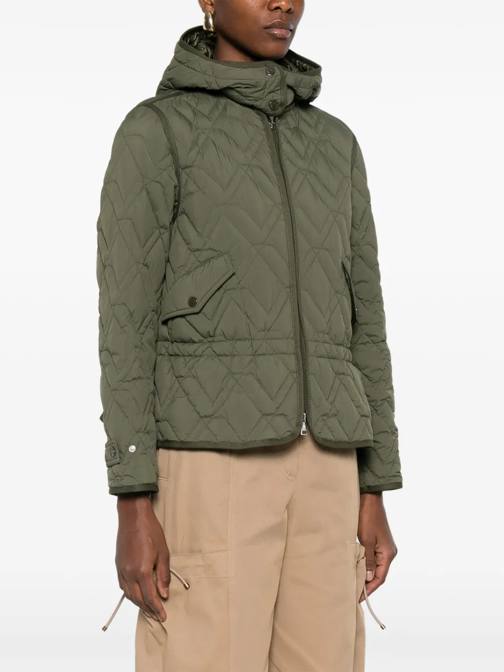 Moncler Liu gewatteerd jack met capuchon Groen