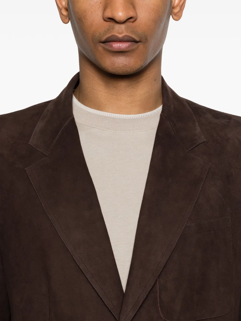Button Suede Blazer