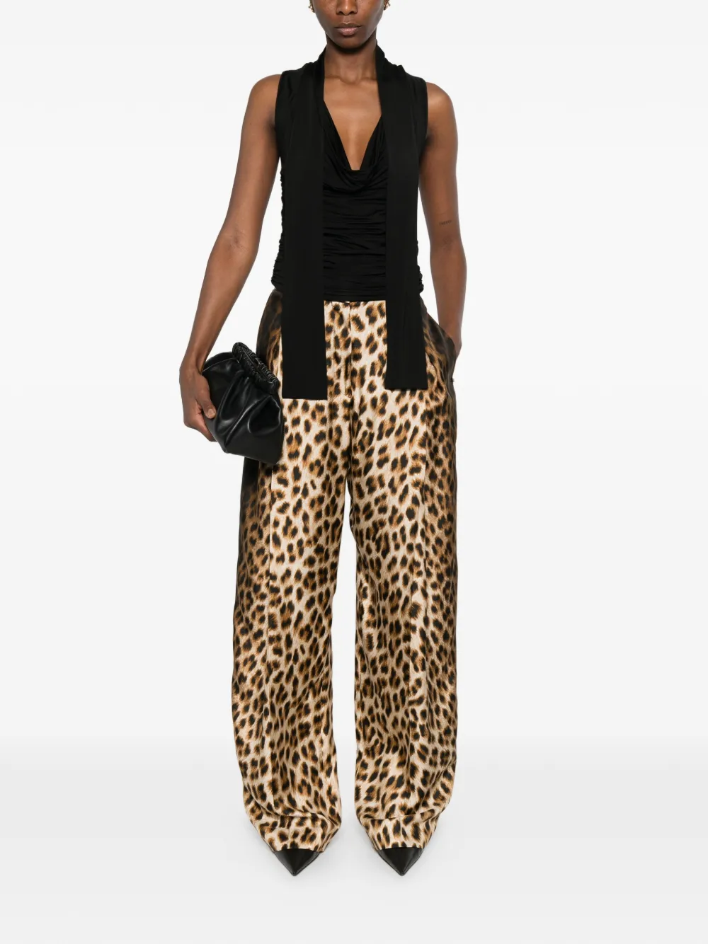 Sportmax Broek met luipaardprint Beige
