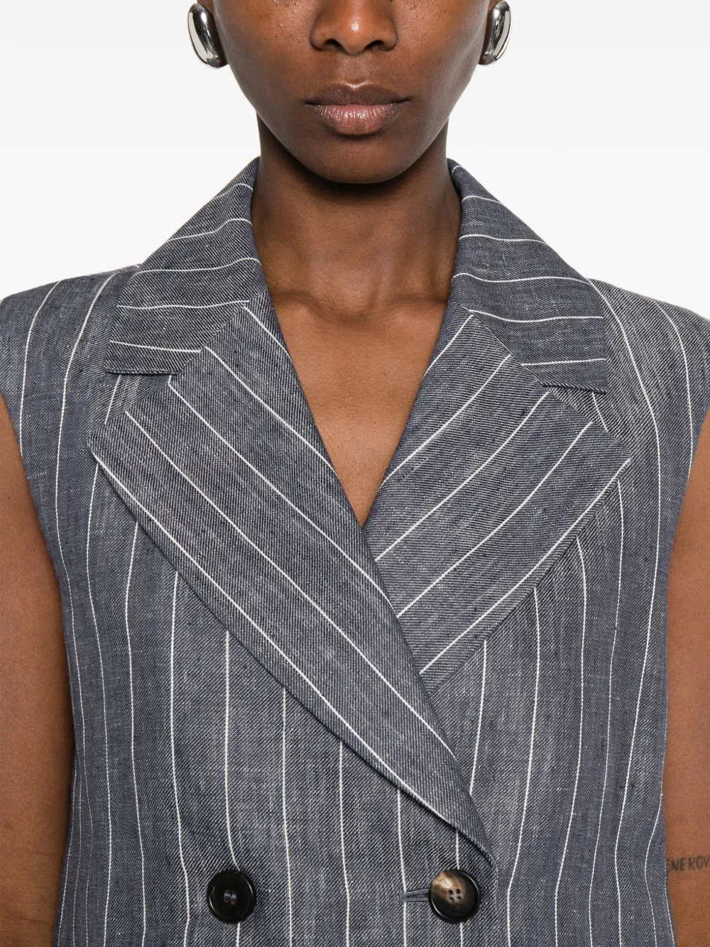 Striped Button Vest