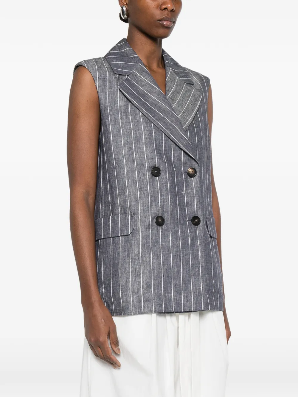 Striped Button Vest