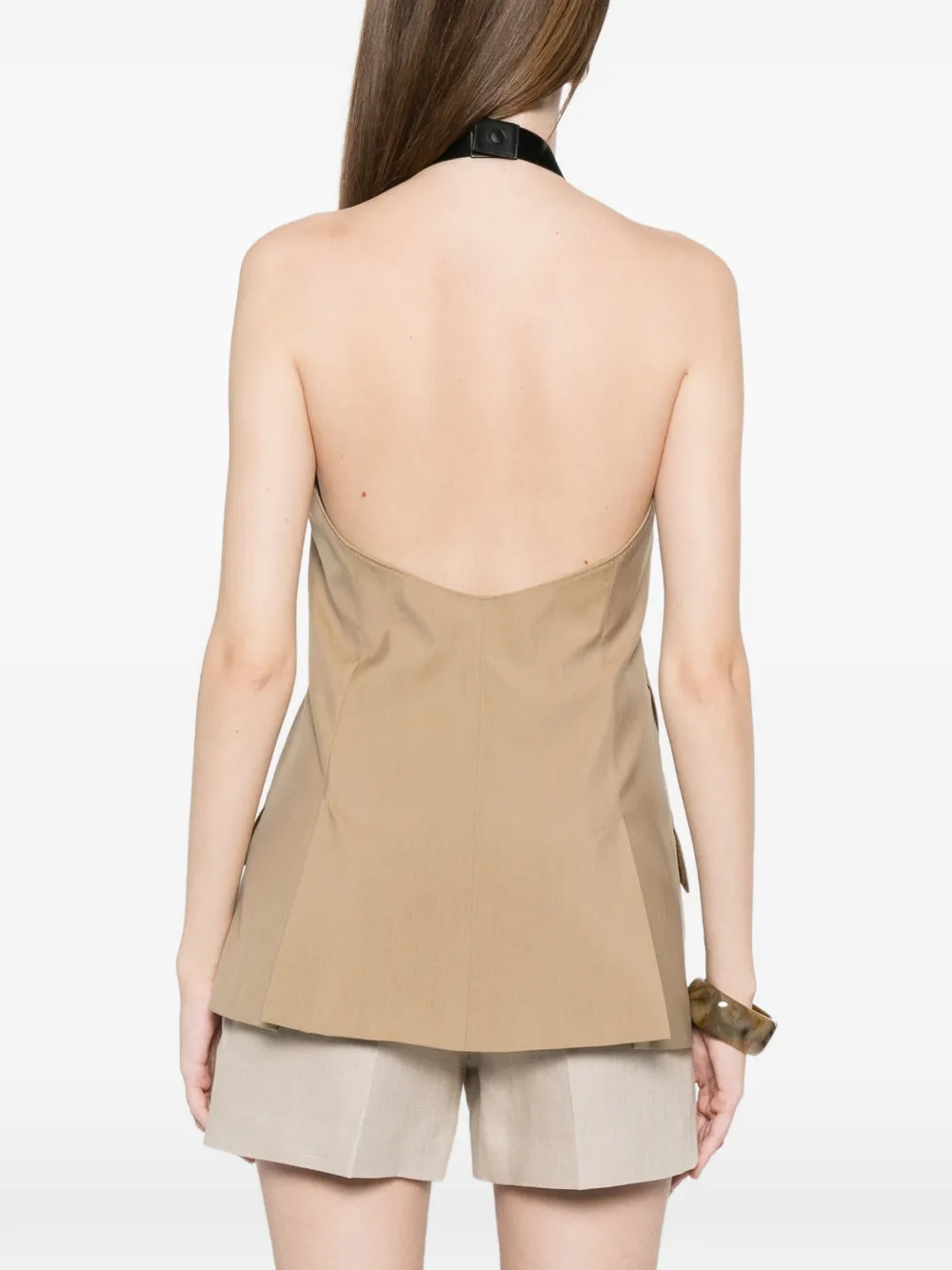 Max Mara Blouse met gekruiste hals Beige