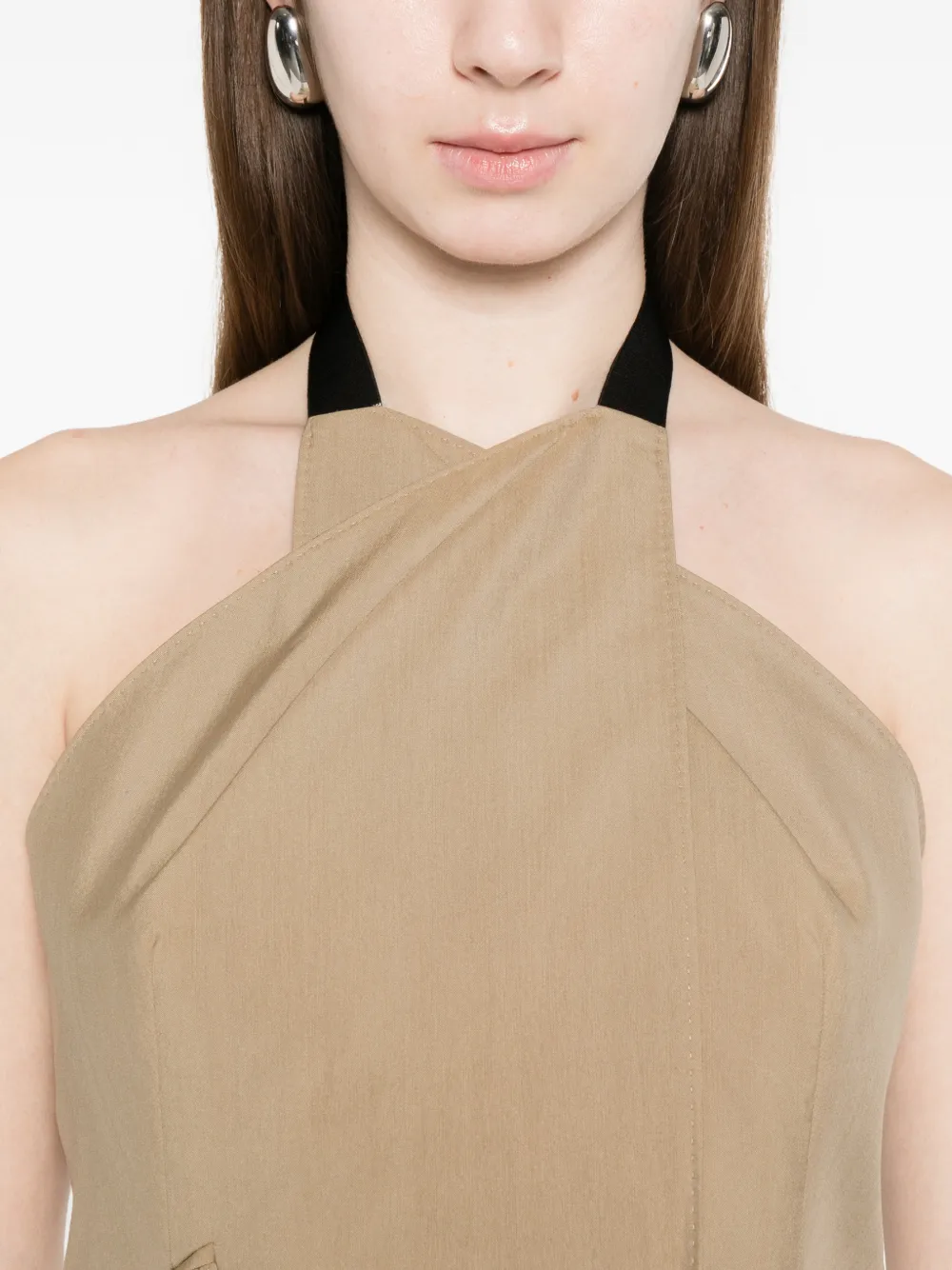 Max Mara Blouse met gekruiste hals Beige