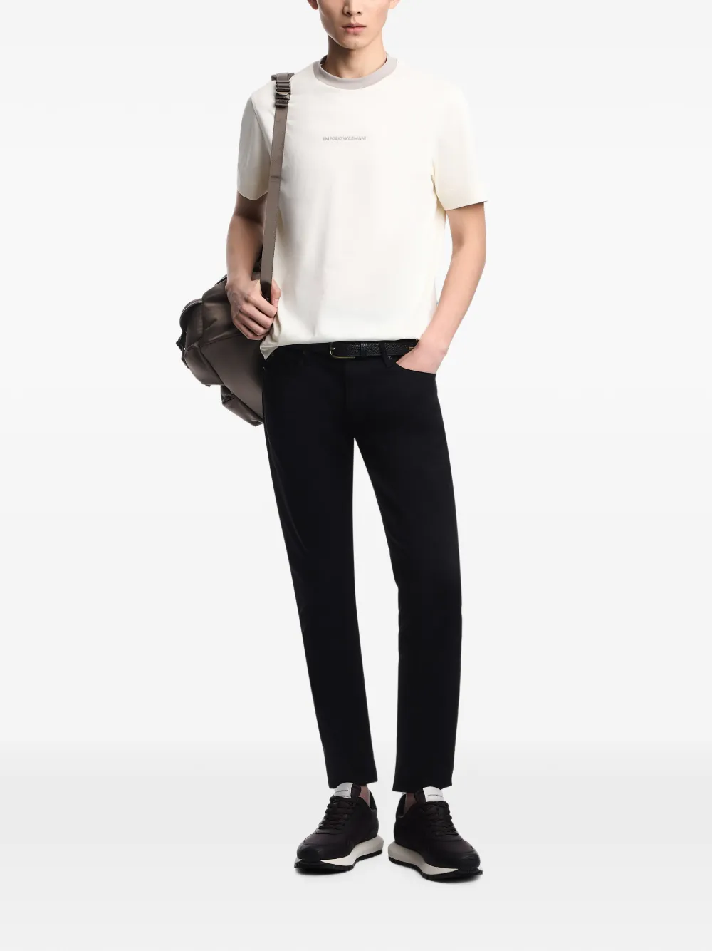Emporio Armani T-shirt met korte mouwen Beige