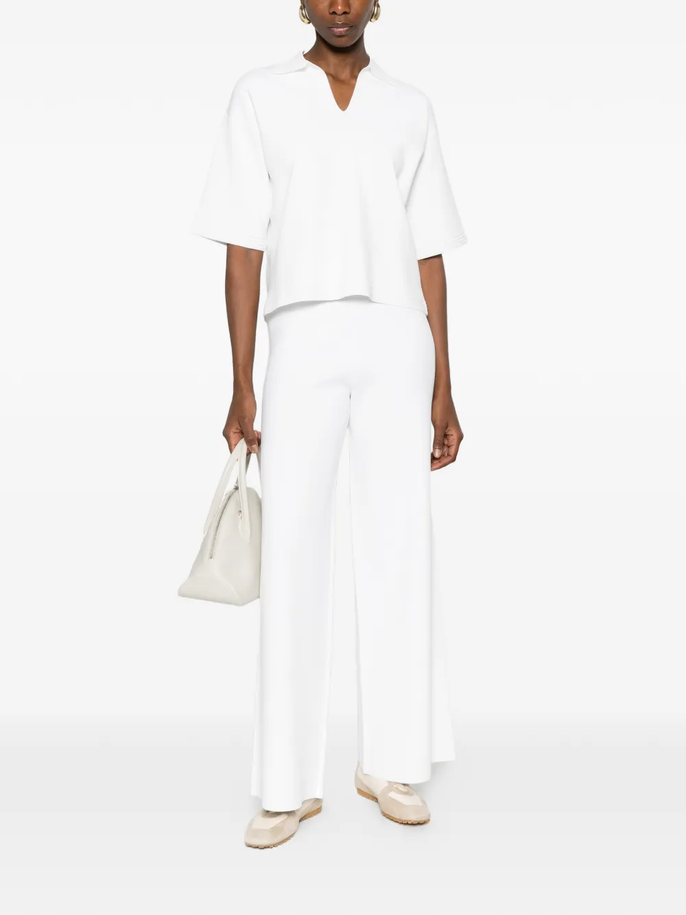 Max Mara T-shirt met V-hals Wit