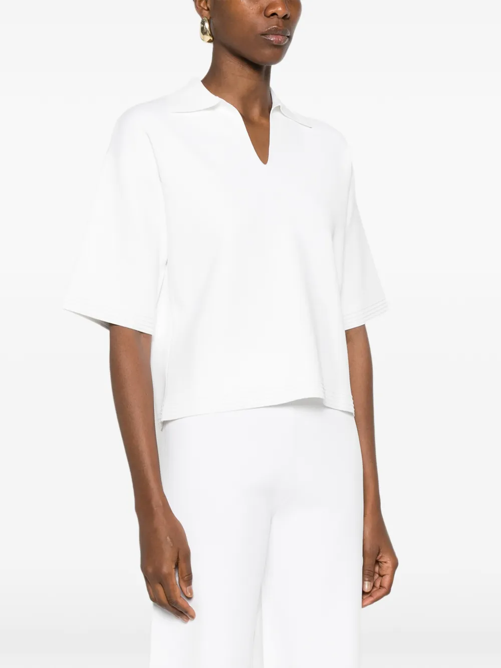 Max Mara T-shirt met V-hals Wit