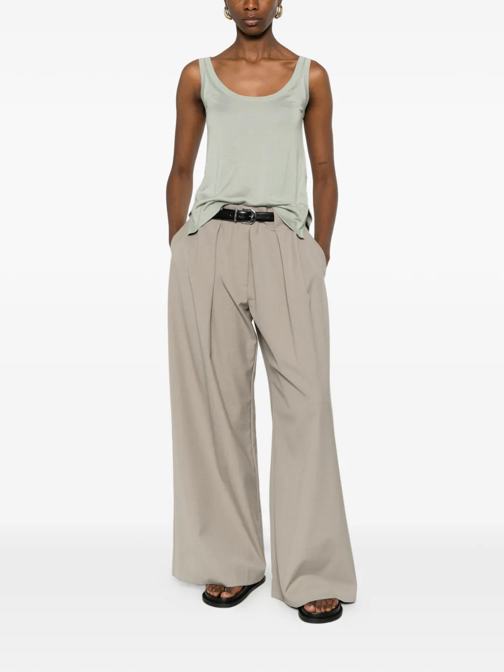 Max Mara Tanktop met diepe ronde hals Groen