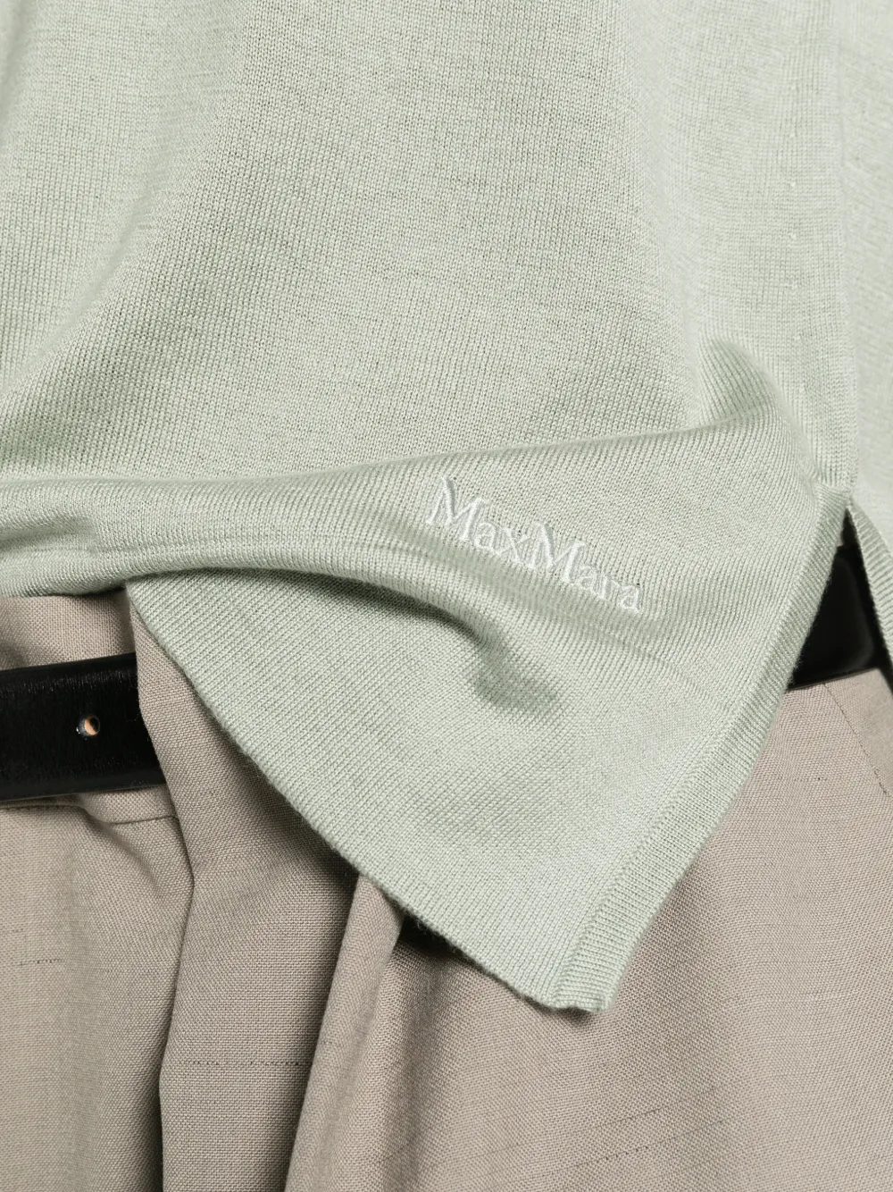 Max Mara Tanktop met diepe ronde hals Groen