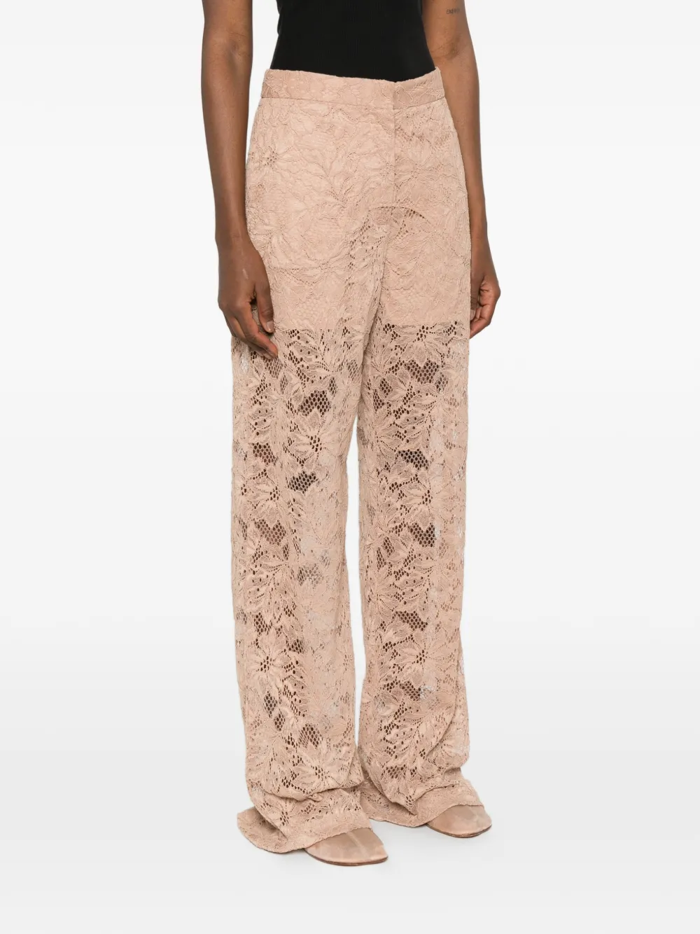 Sportmax Broek met bloemenkant Roze