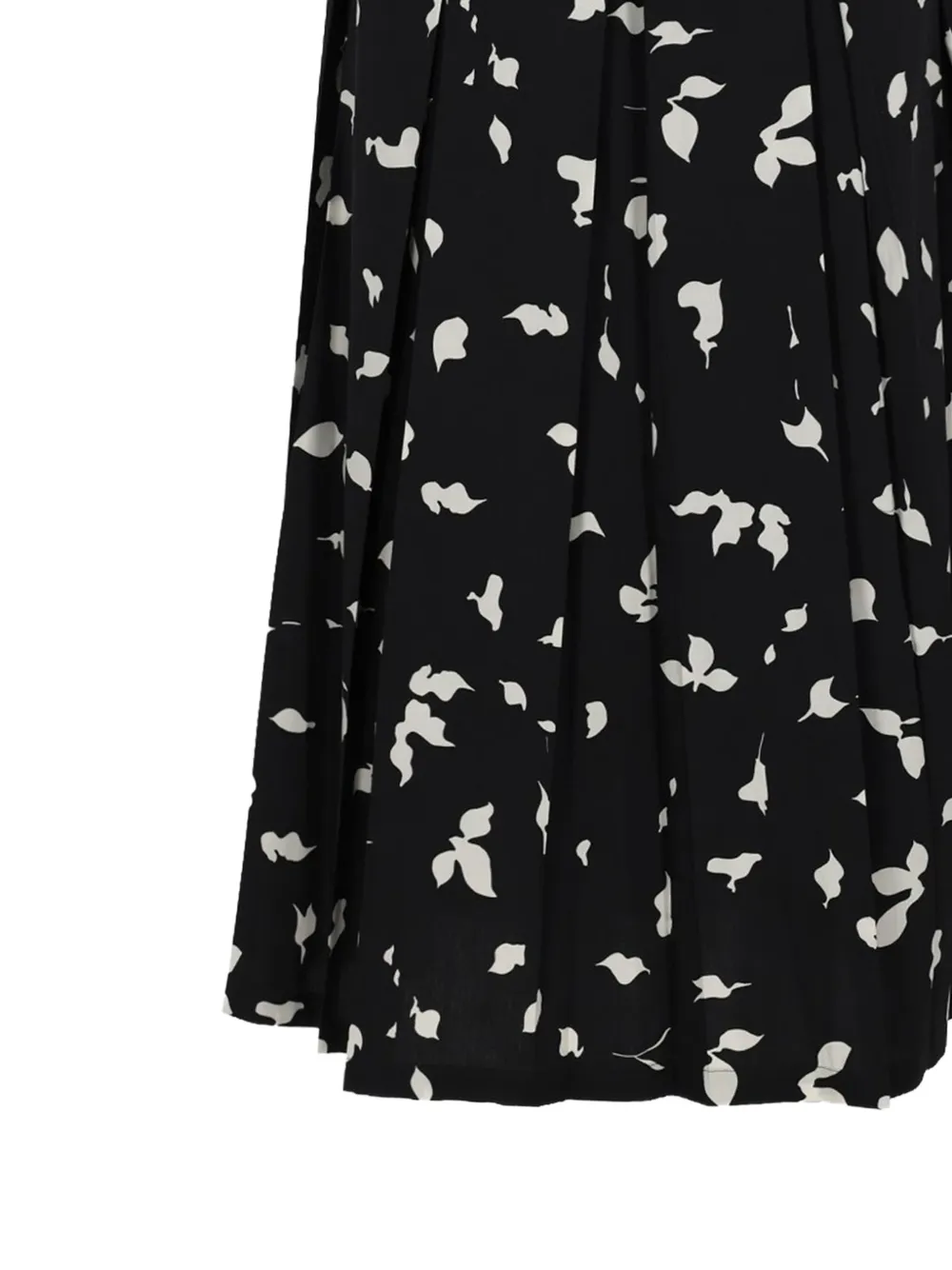 Alysi Plooirok met bloemenprint Zwart