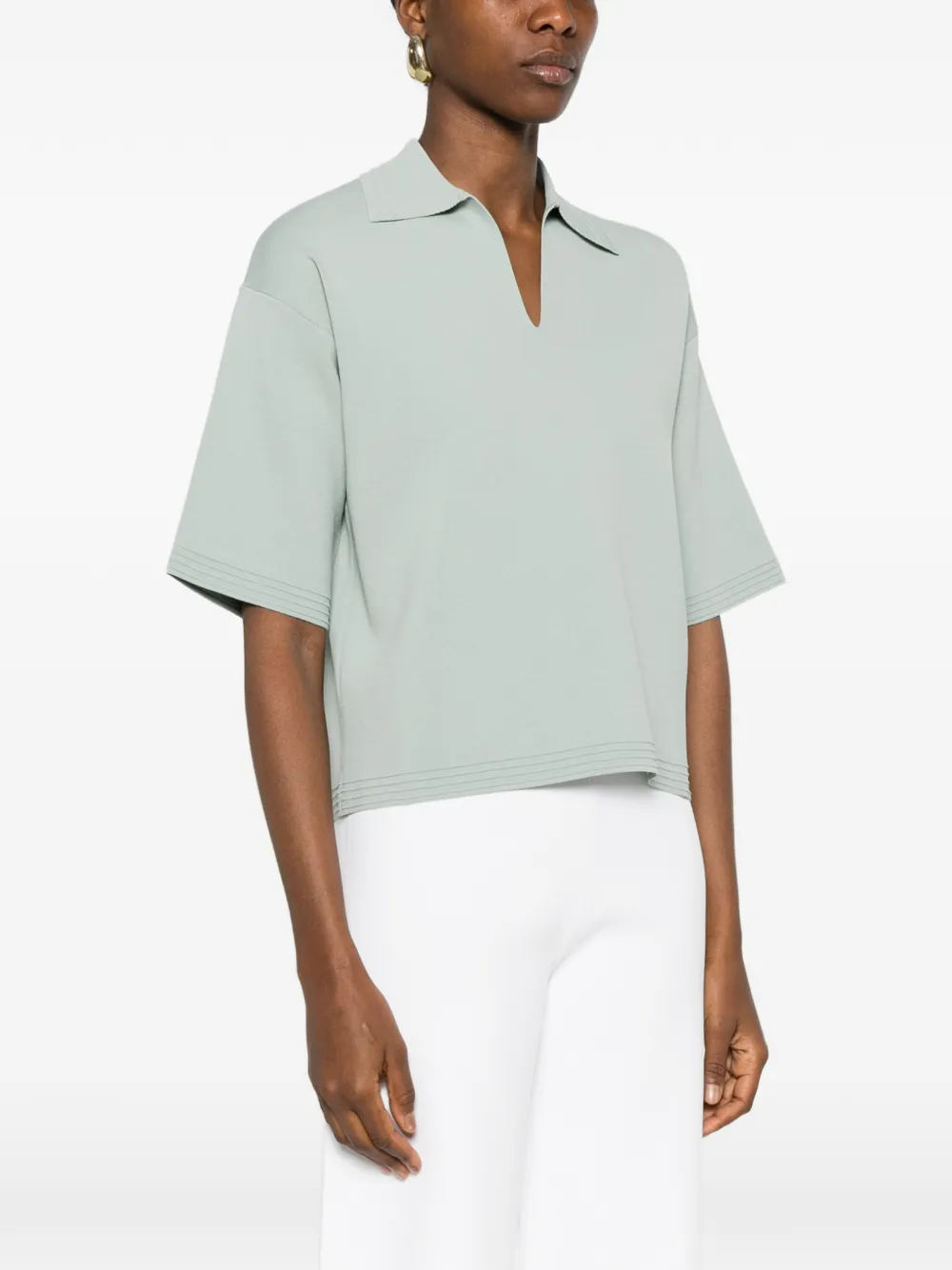 Max Mara T-shirt met V-hals Groen