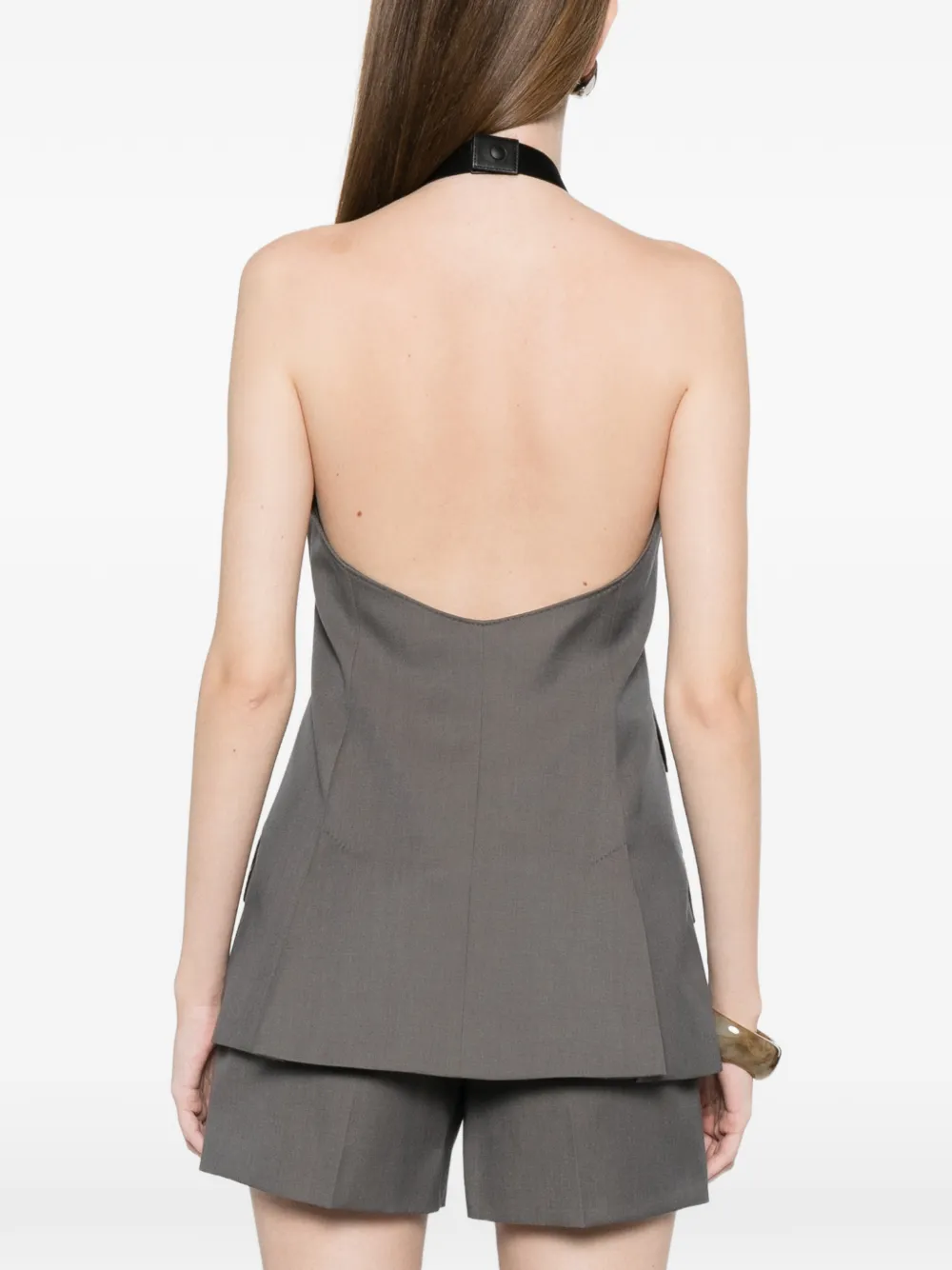 Max Mara Gabardine mouwloos wollen jack Grijs