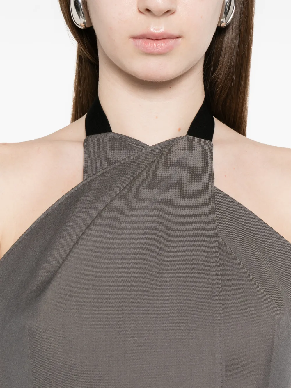 Max Mara Gabardine mouwloos wollen jack Grijs
