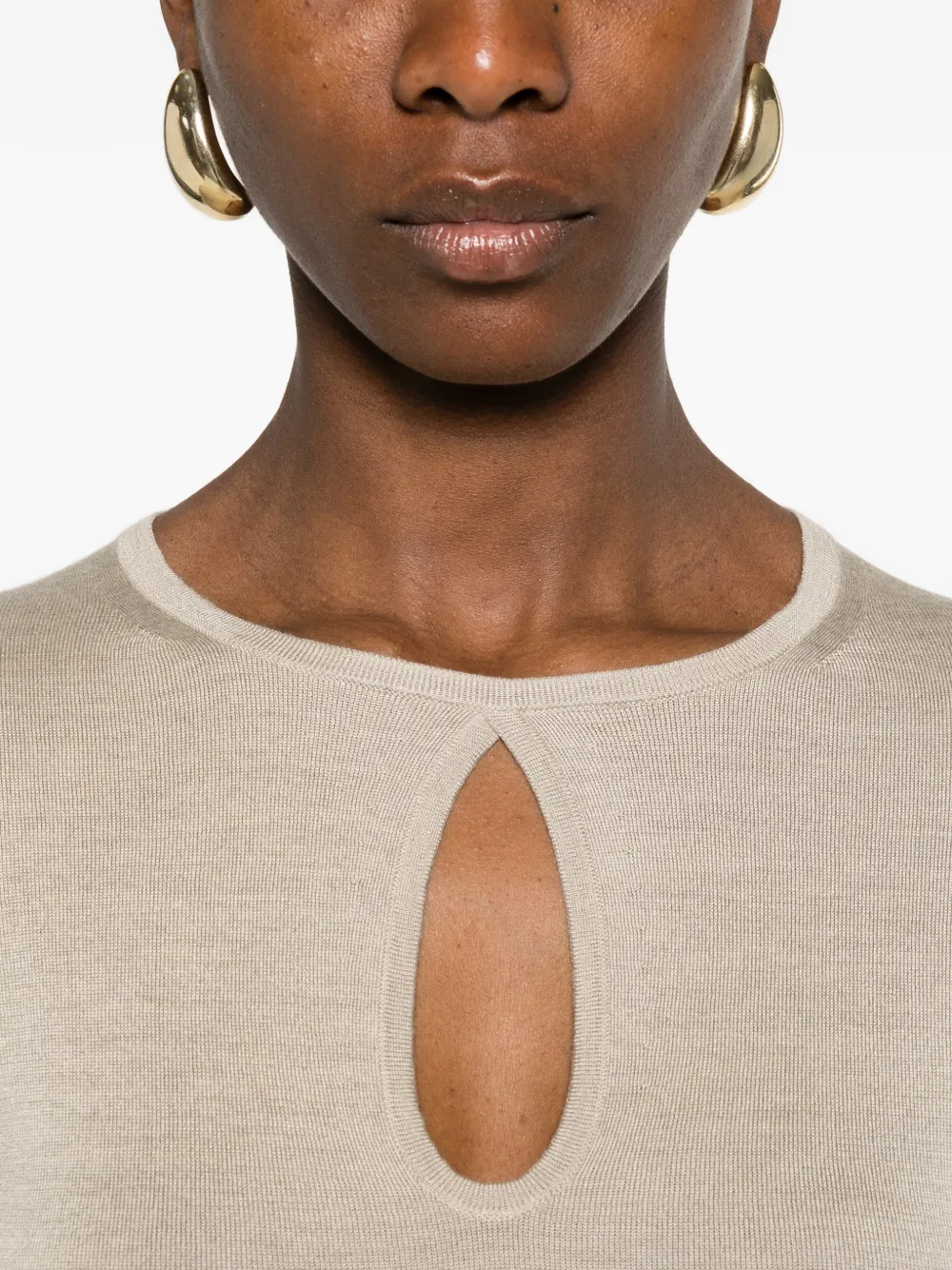 Max Mara T-shirt met uitgesneden details Beige