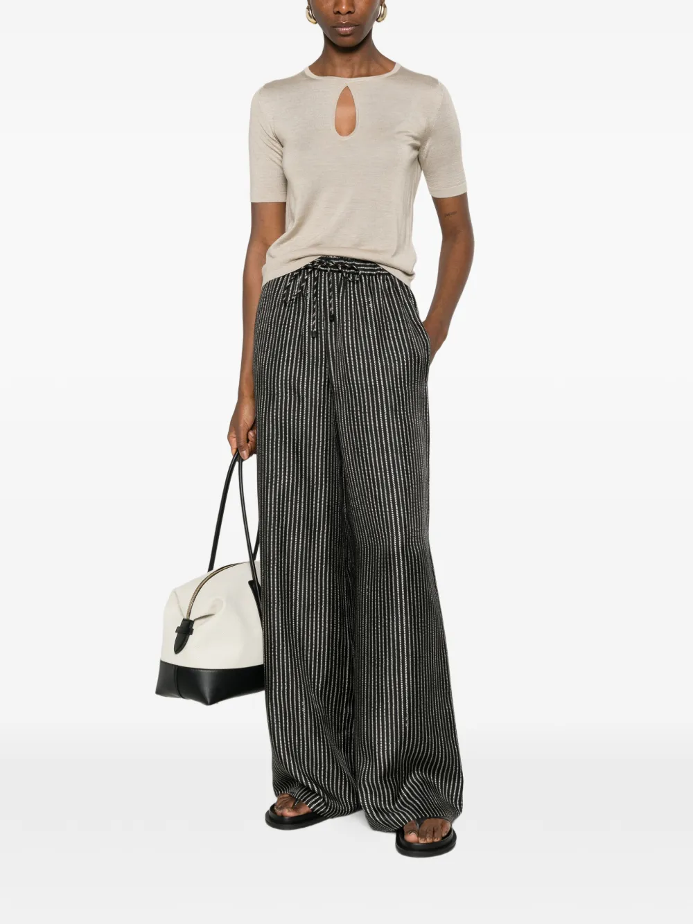 Max Mara T-shirt met uitgesneden details Beige