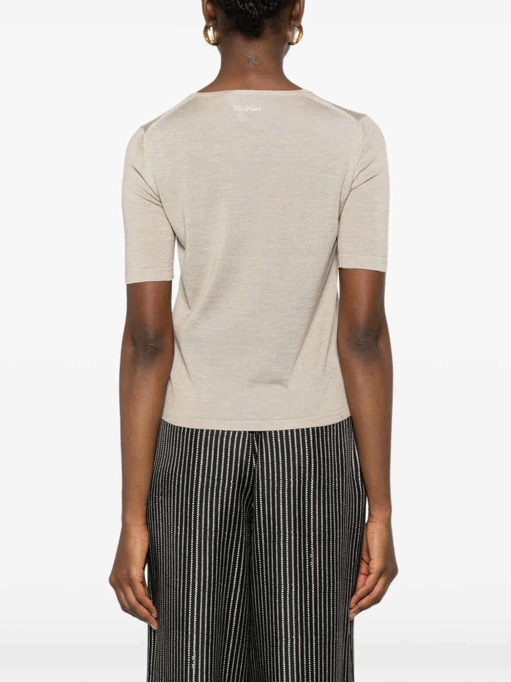 Max Mara T-shirt met uitgesneden details Beige