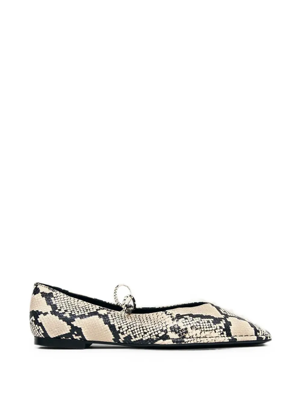 ALOHAS Sway snake-effect squared-toe ballet flats - Toni neutri