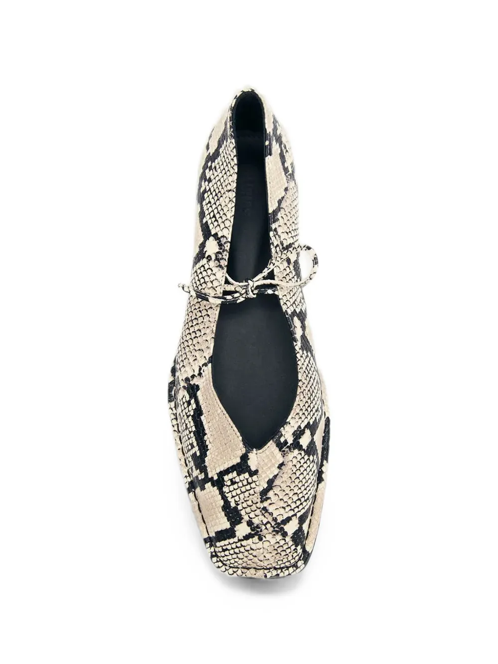 ALOHAS Sway ballerina's met slangen-effect en vierkante neus Beige