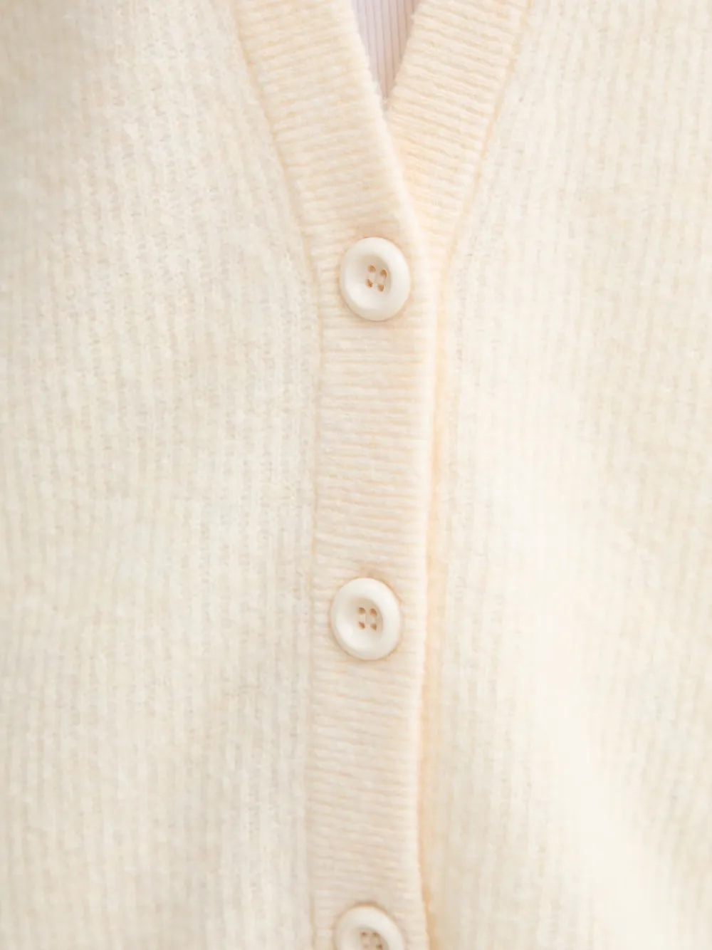 American Vintage Damsville ribgebreid vest met V-hals Beige