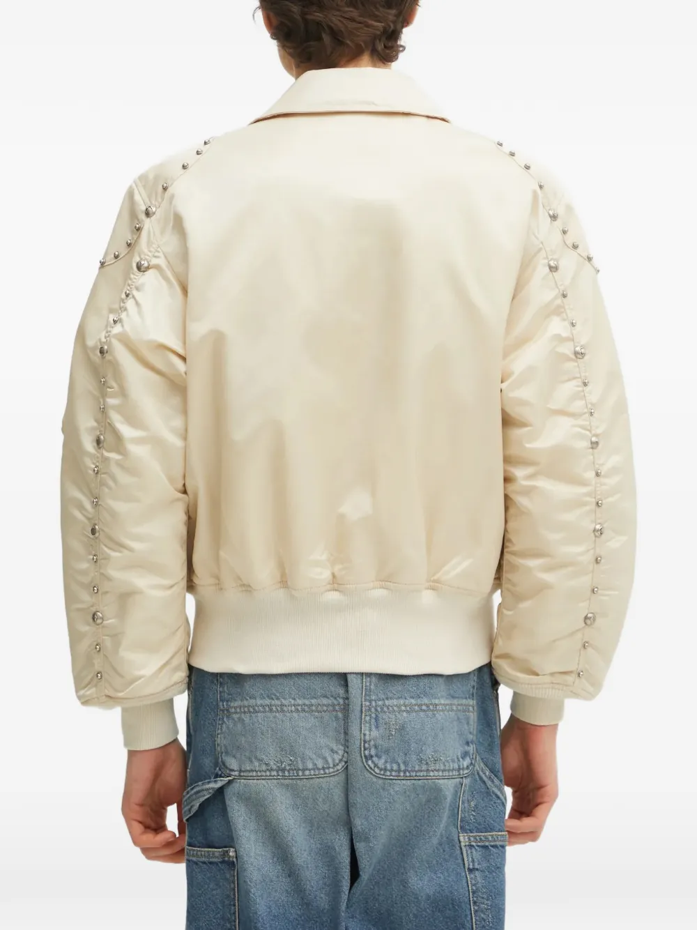 Alpha Industries x Thug Club jack verfraaid met studs en patch Beige