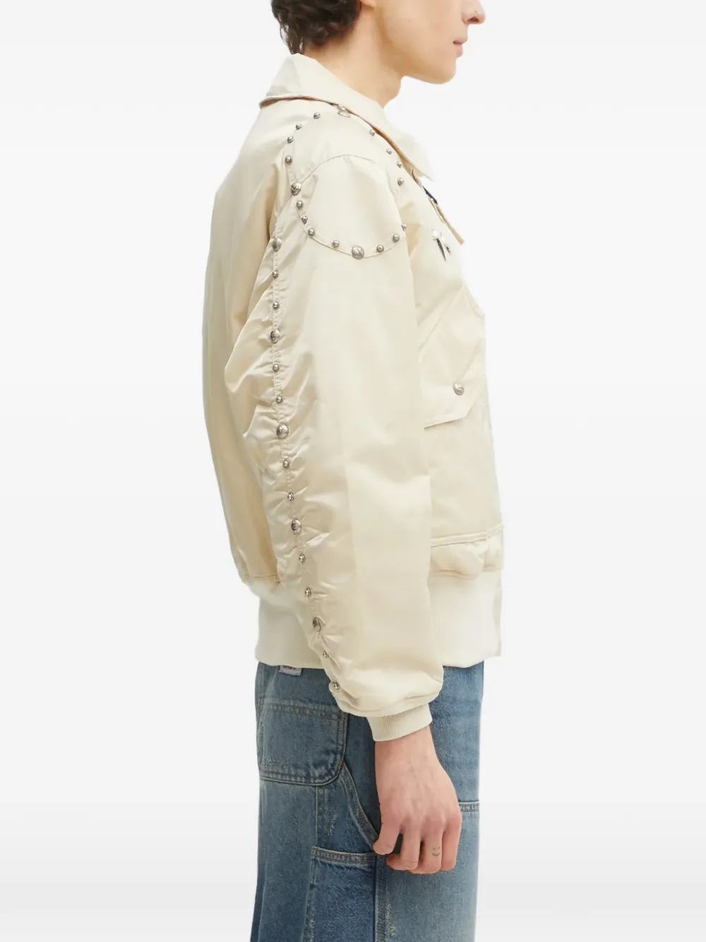 Alpha Industries x Thug Club jack verfraaid met studs en patch Beige