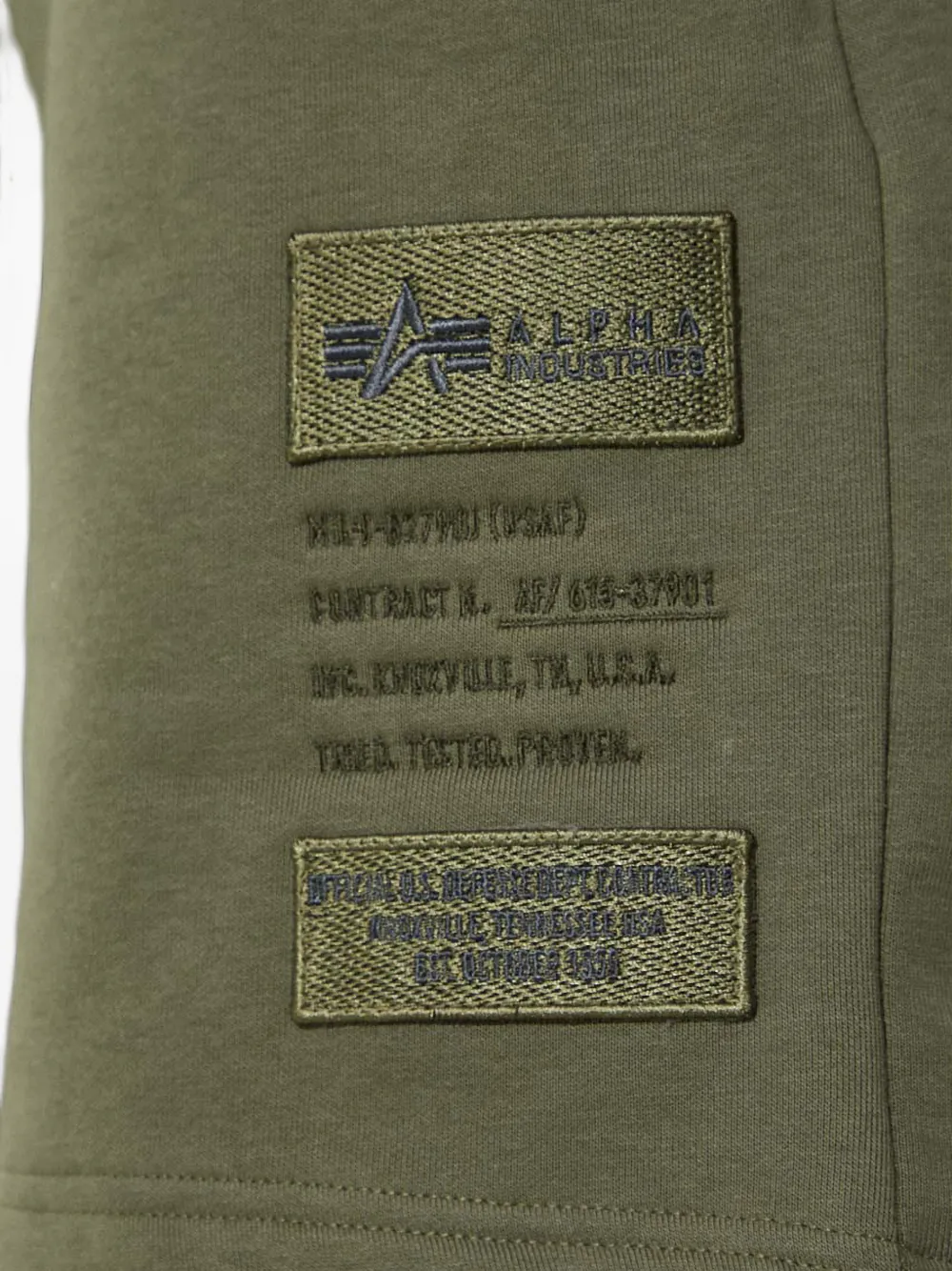 Alpha Industries Shorts met logopatch en trekkoord Groen