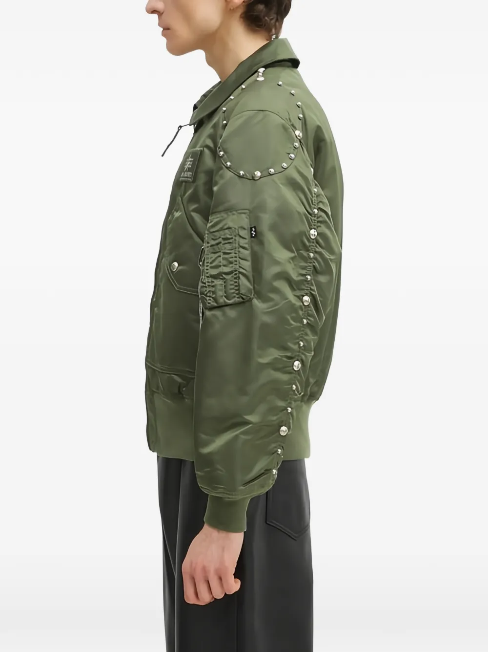 Alpha Industries x Thug Club bomberjack met logopatch Groen