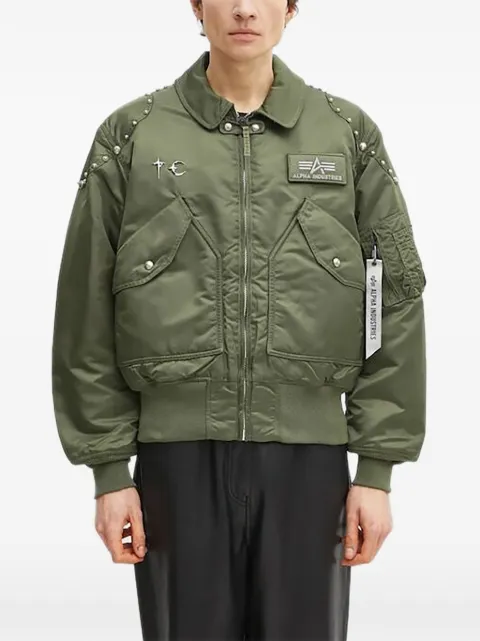 Alpha Industries x Thug Club logo-patch bomber jacket