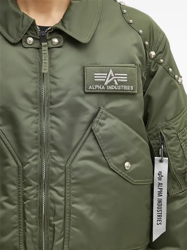 Alpha Industries x Thug Club logo-patch Bomber Jacket | Green