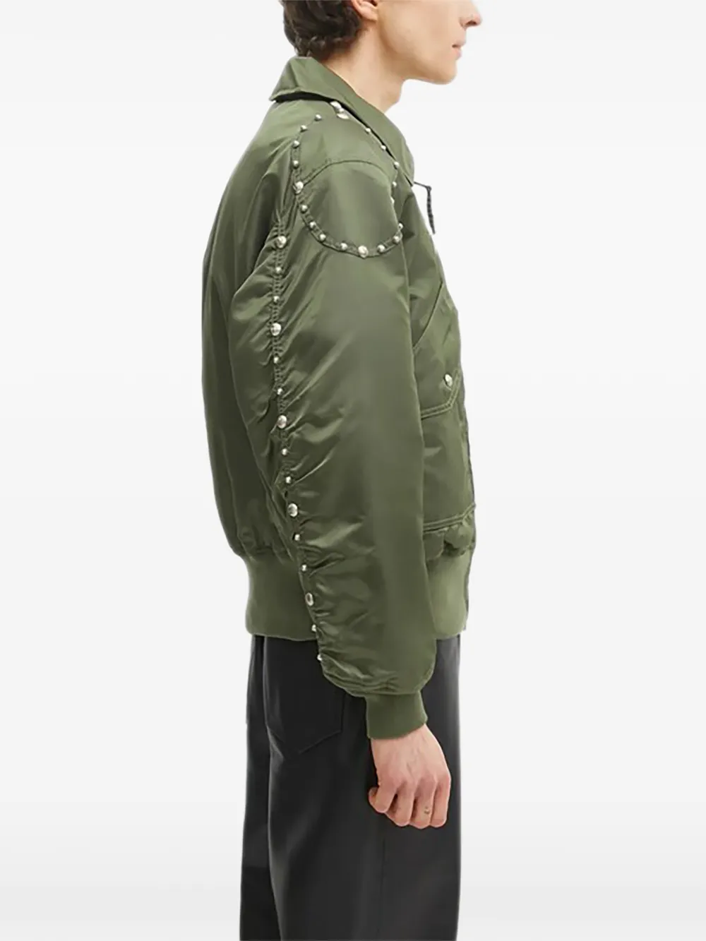 Alpha Industries x Thug Club bomberjack met logopatch Groen